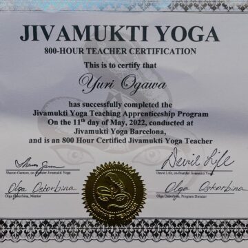 Jivamukti Yoga 800h Certified Teacher